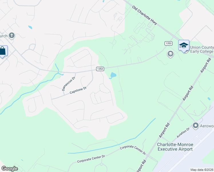 map of restaurants, bars, coffee shops, grocery stores, and more near 117 Pine Lake Drive in Monroe
