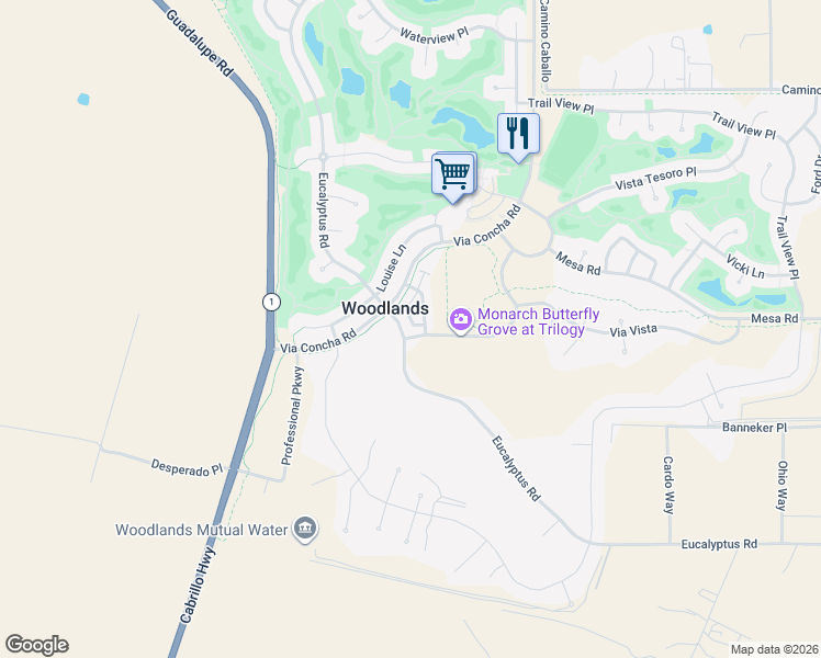 map of restaurants, bars, coffee shops, grocery stores, and more near 1190 Spring Azure Way in Nipomo