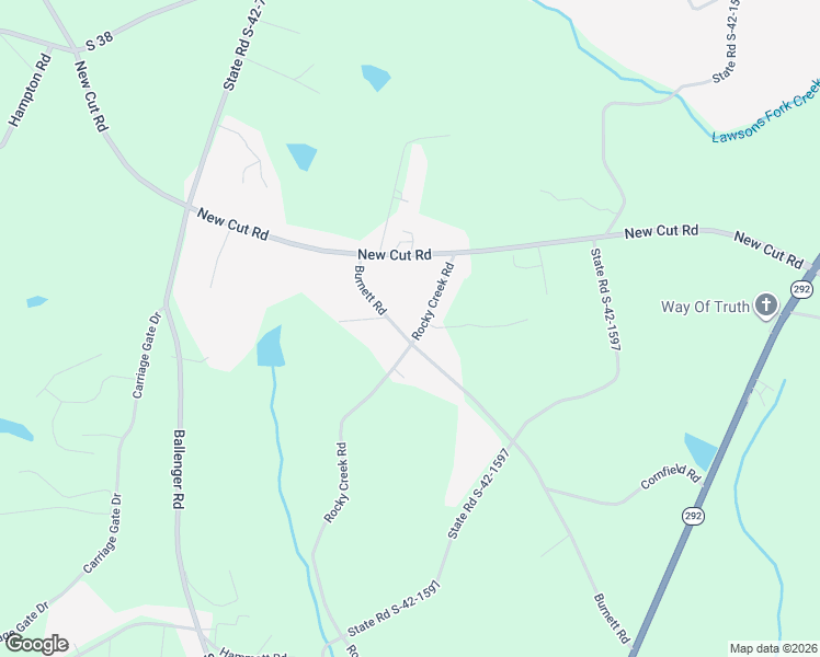 map of restaurants, bars, coffee shops, grocery stores, and more near 135 Rocky Creek Road in Inman