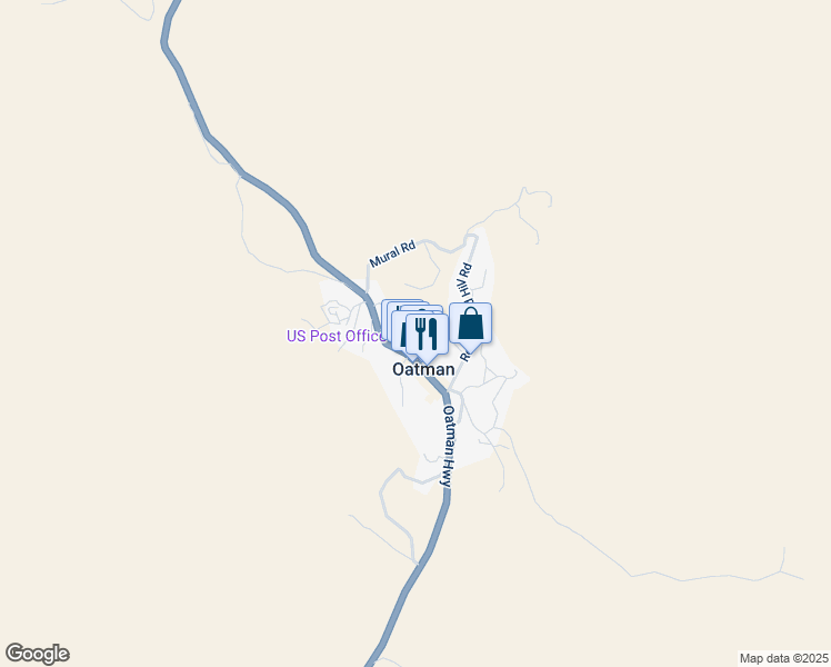 map of restaurants, bars, coffee shops, grocery stores, and more near in Oatman