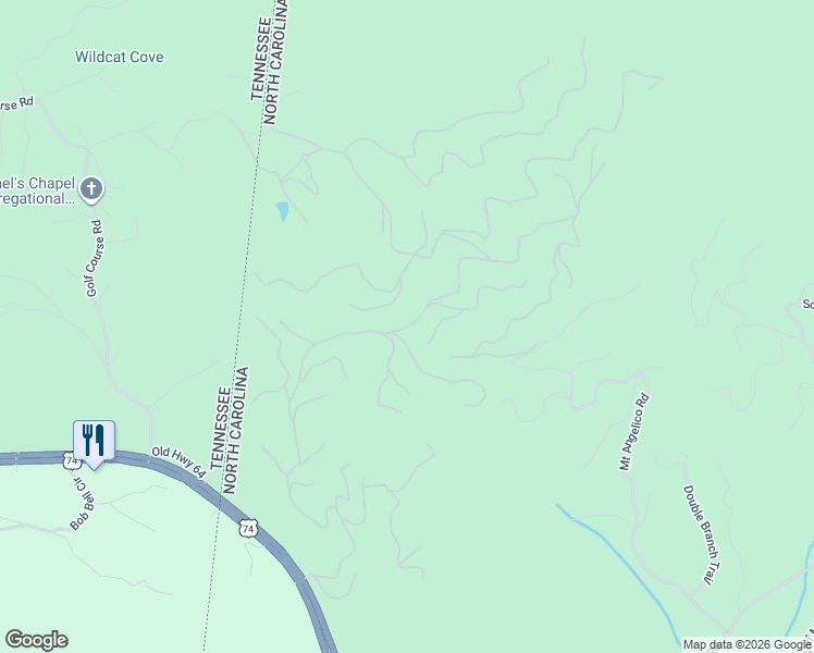 map of restaurants, bars, coffee shops, grocery stores, and more near 915 Wilderness Creek Way in Murphy