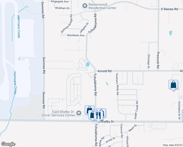 map of restaurants, bars, coffee shops, grocery stores, and more near 3250 Shannon Circle in Memphis