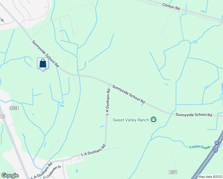 map of restaurants, bars, coffee shops, grocery stores, and more near 2814 Sunnyside School Road in Fayetteville