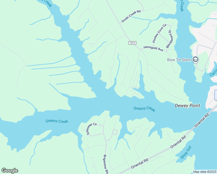 map of restaurants, bars, coffee shops, grocery stores, and more near 9348 Doris Drive in Oriental
