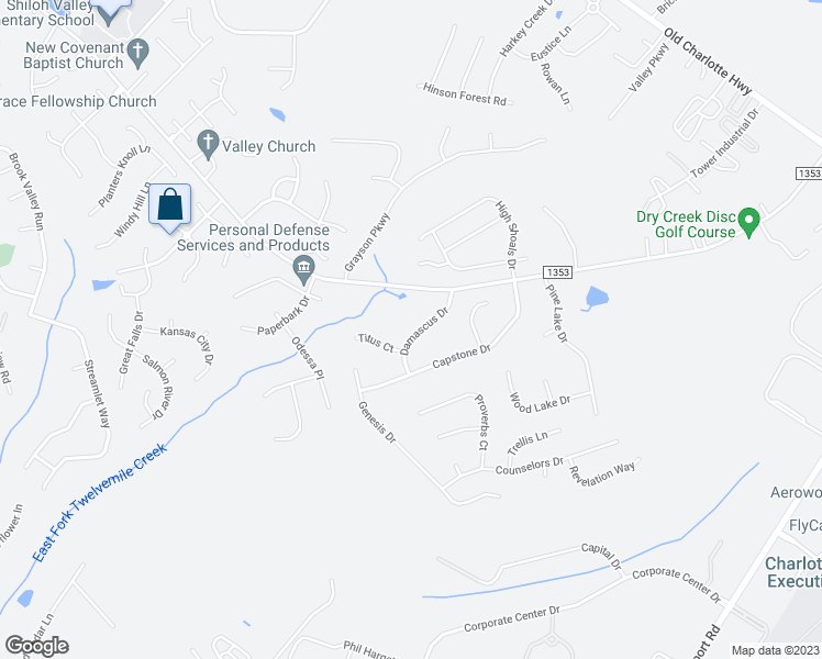 map of restaurants, bars, coffee shops, grocery stores, and more near 2407 Damascus Drive in Monroe