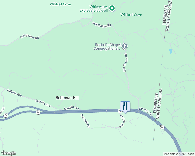 map of restaurants, bars, coffee shops, grocery stores, and more near 274 Belaire Drive in Copperhill