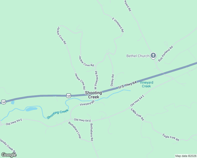 map of restaurants, bars, coffee shops, grocery stores, and more near 136 West Vineyard Road in Hayesville