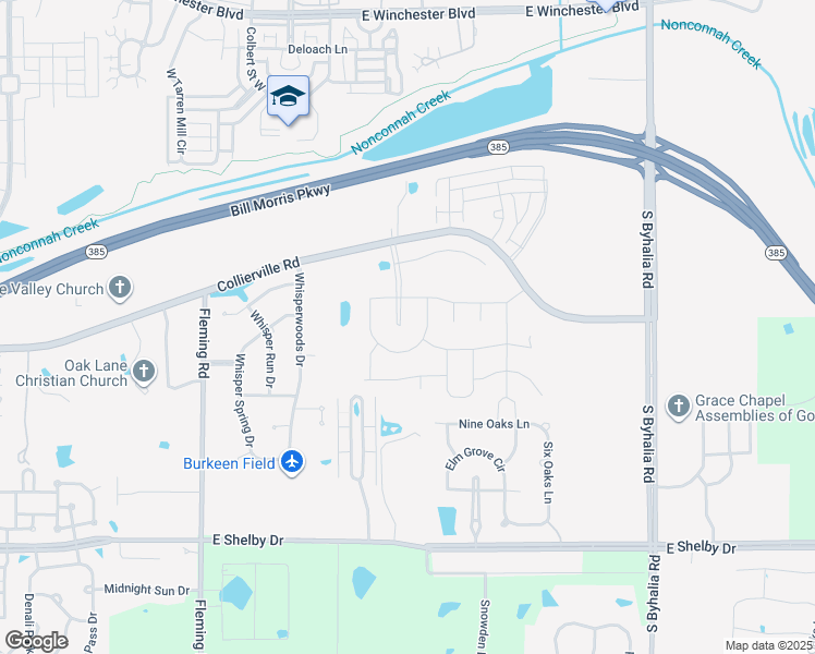 map of restaurants, bars, coffee shops, grocery stores, and more near 620 Cypress Green Cove in Collierville