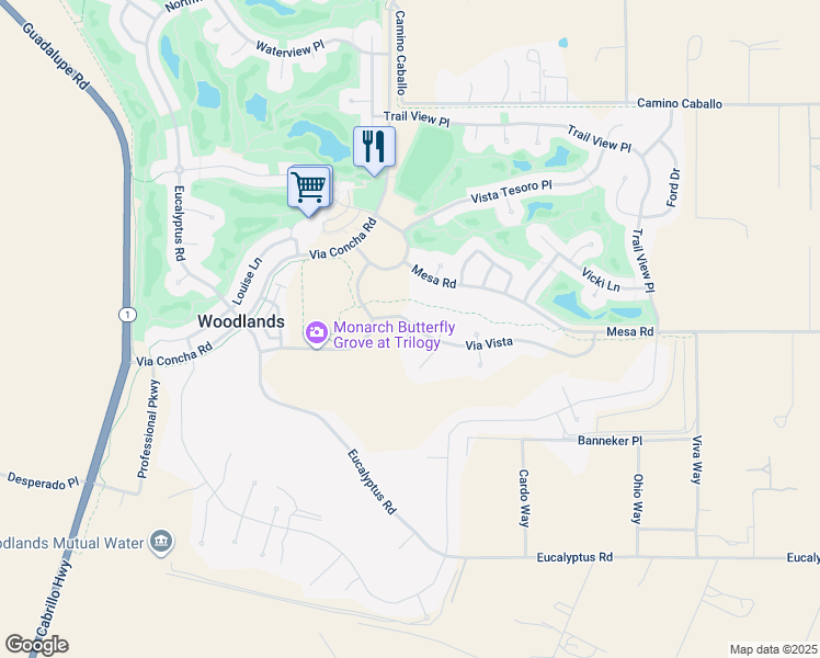 map of restaurants, bars, coffee shops, grocery stores, and more near 1160 Korey Court in Nipomo