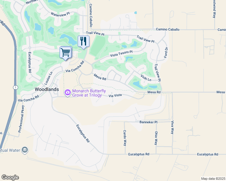 map of restaurants, bars, coffee shops, grocery stores, and more near 1175 Danielle Court in Nipomo
