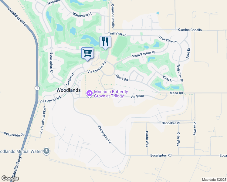 map of restaurants, bars, coffee shops, grocery stores, and more near 1160 Korey Court in Nipomo