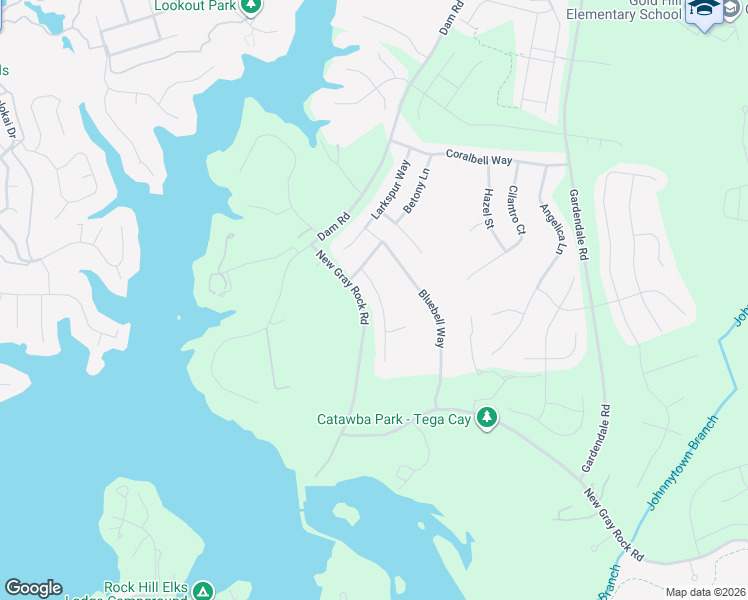 map of restaurants, bars, coffee shops, grocery stores, and more near 2428 Bergamot Street in Tega Cay