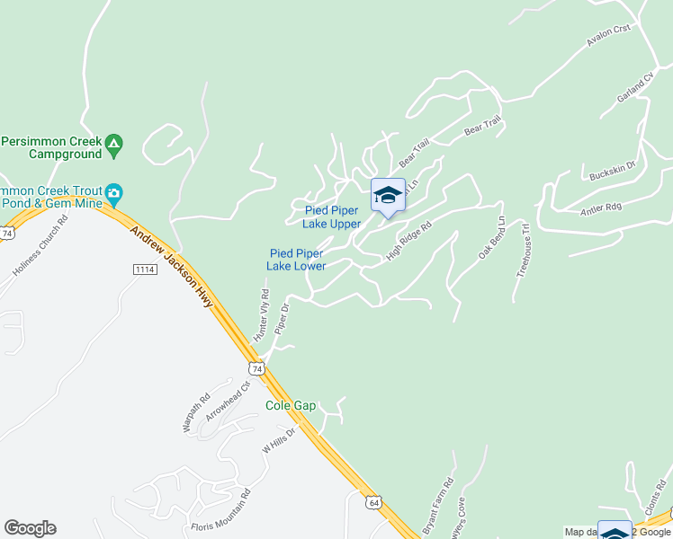map of restaurants, bars, coffee shops, grocery stores, and more near 57 Piper Drive in Murphy