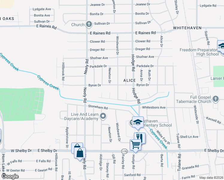 map of restaurants, bars, coffee shops, grocery stores, and more near 4428 Namur Cove in Memphis