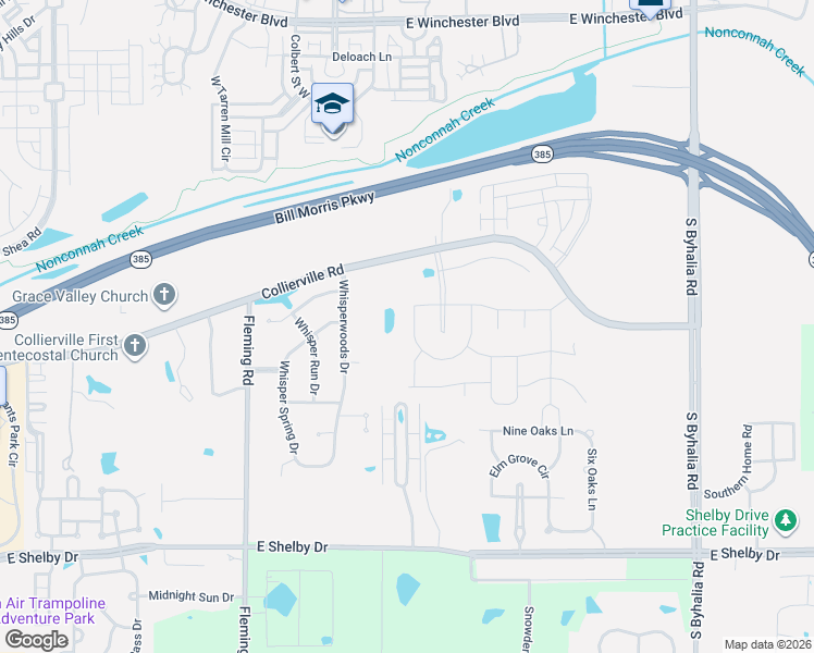 map of restaurants, bars, coffee shops, grocery stores, and more near 10857 Collierville Road in Collierville