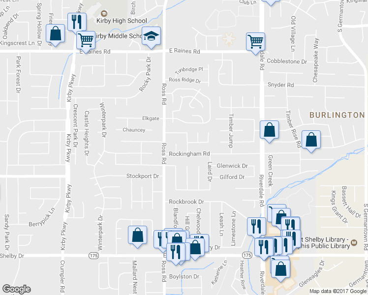 map of restaurants, bars, coffee shops, grocery stores, and more near 4411 Big Chimney Drive in Memphis
