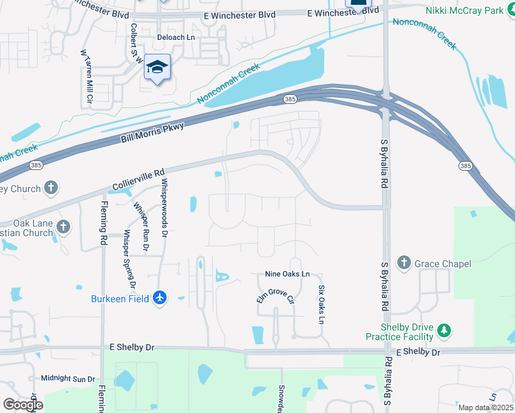 map of restaurants, bars, coffee shops, grocery stores, and more near 611 Cypress Moss Cove in Fisherville