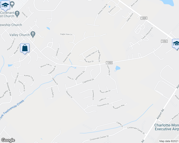 map of restaurants, bars, coffee shops, grocery stores, and more near 2311 Jacobs Court in Monroe