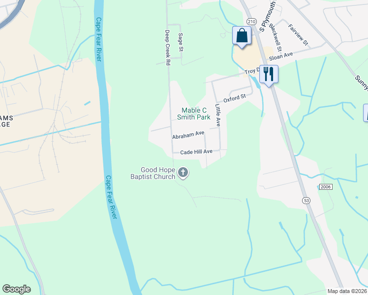 map of restaurants, bars, coffee shops, grocery stores, and more near 1315 Cade Hill Avenue in Fayetteville