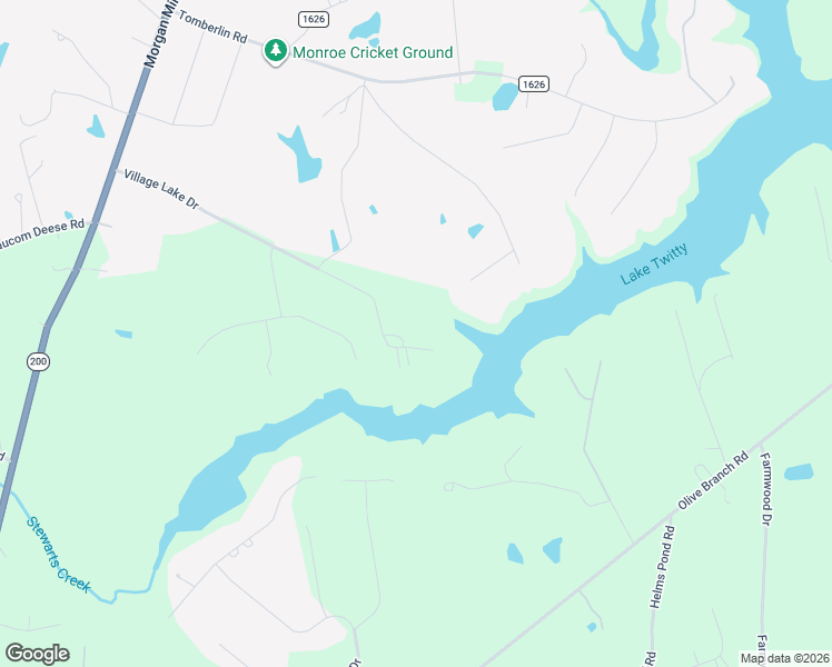 map of restaurants, bars, coffee shops, grocery stores, and more near 1123 Village Lake Drive in Monroe