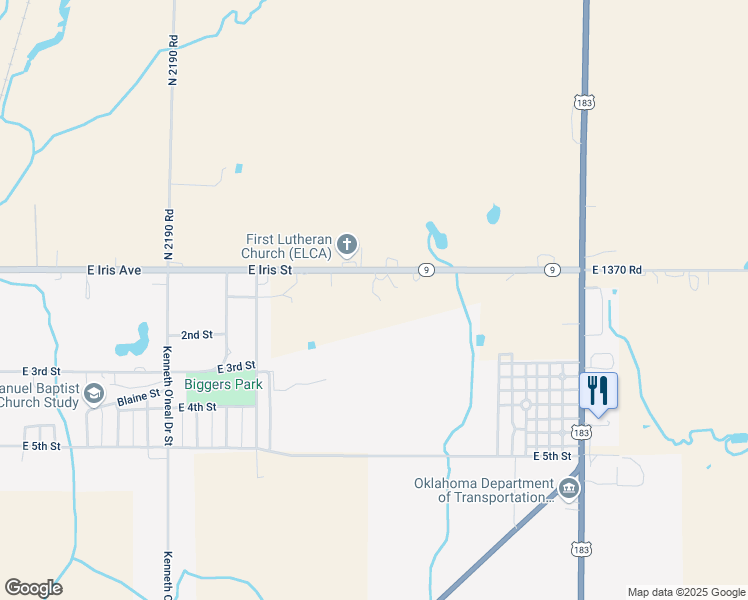 map of restaurants, bars, coffee shops, grocery stores, and more near 1829 East Iris Street in Hobart