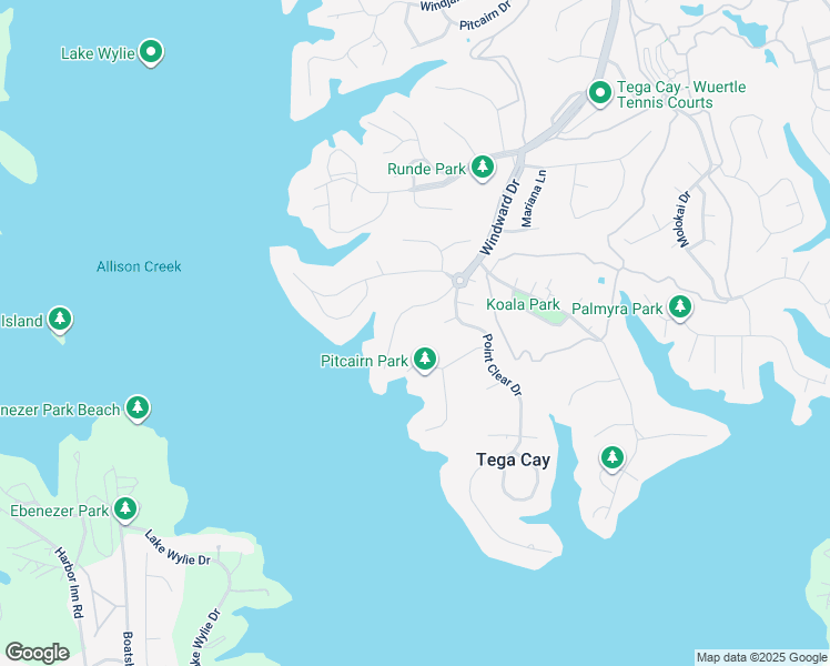 map of restaurants, bars, coffee shops, grocery stores, and more near 4036 Windward Drive in Fort Mill