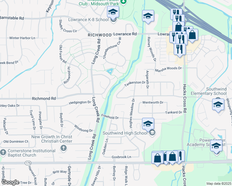 map of restaurants, bars, coffee shops, grocery stores, and more near 7736 Tankerston Drive in Memphis