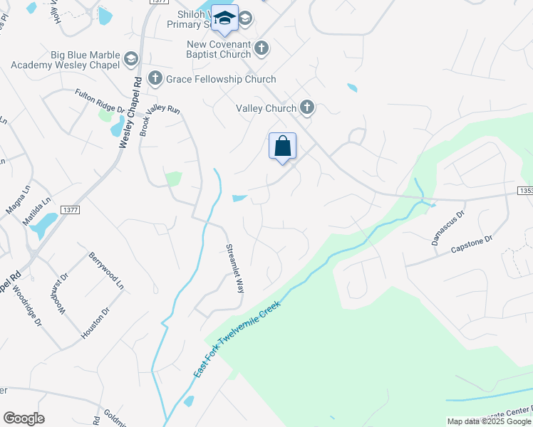 map of restaurants, bars, coffee shops, grocery stores, and more near 1001 Great Falls Drive in Monroe