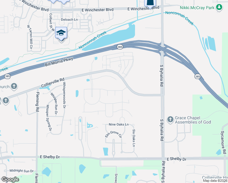 map of restaurants, bars, coffee shops, grocery stores, and more near 608 Cypress Run Cove in Fisherville