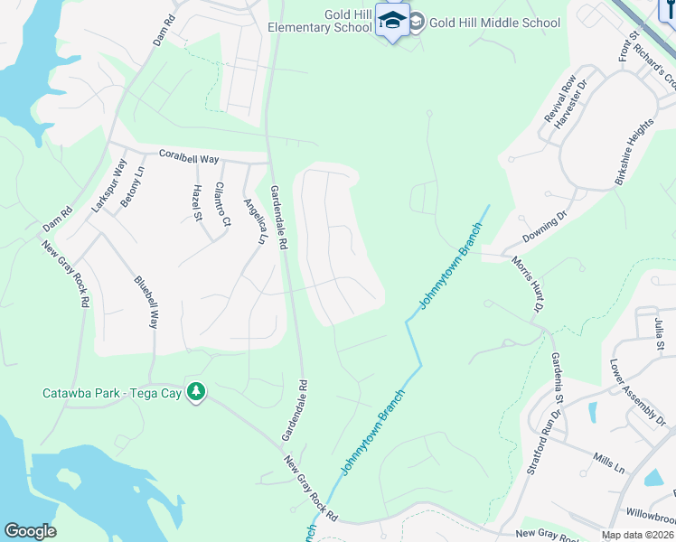 map of restaurants, bars, coffee shops, grocery stores, and more near 5068 Gladiola Way in Fort Mill