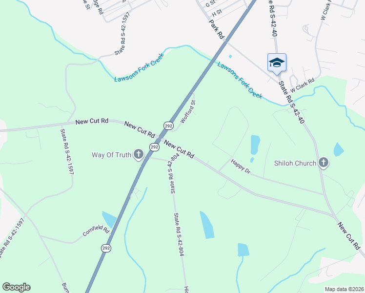 map of restaurants, bars, coffee shops, grocery stores, and more near 19 Wofford Street in Inman