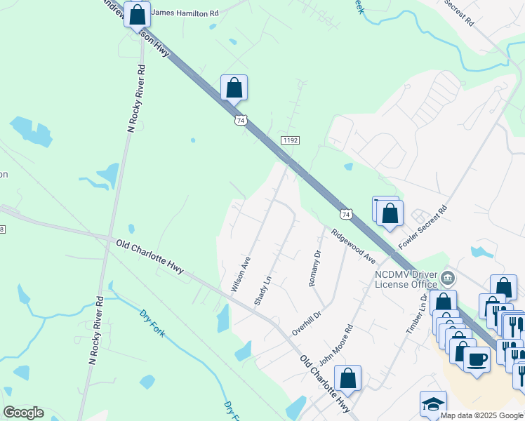 map of restaurants, bars, coffee shops, grocery stores, and more near 2203 Wilson Avenue in Monroe