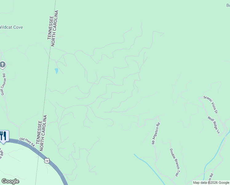 map of restaurants, bars, coffee shops, grocery stores, and more near 169 Wilderness Creek Way in Murphy