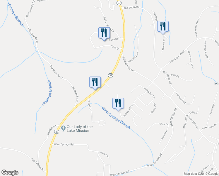 map of restaurants, bars, coffee shops, grocery stores, and more near 29 Wayson Lane in Counce