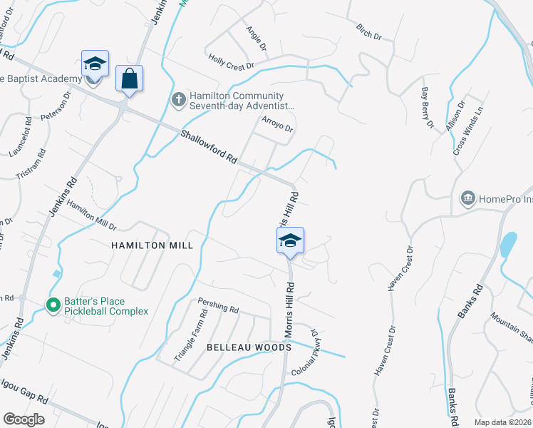 map of restaurants, bars, coffee shops, grocery stores, and more near 8202 Shallowford Road in Chattanooga