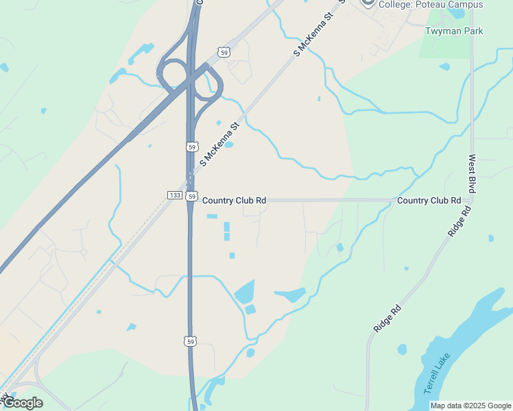 map of restaurants, bars, coffee shops, grocery stores, and more near Country Club Road in Poteau