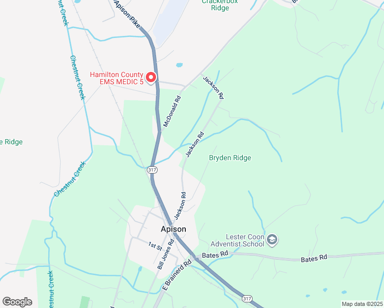 map of restaurants, bars, coffee shops, grocery stores, and more near 5126 Jackson Road in Apison