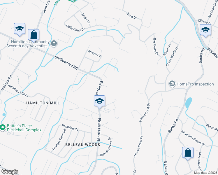 map of restaurants, bars, coffee shops, grocery stores, and more near 2258 Morris Hill Road in Chattanooga