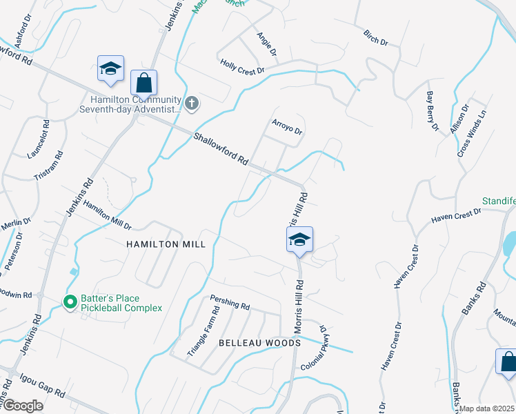 map of restaurants, bars, coffee shops, grocery stores, and more near 8202 Shallowford Road in Chattanooga