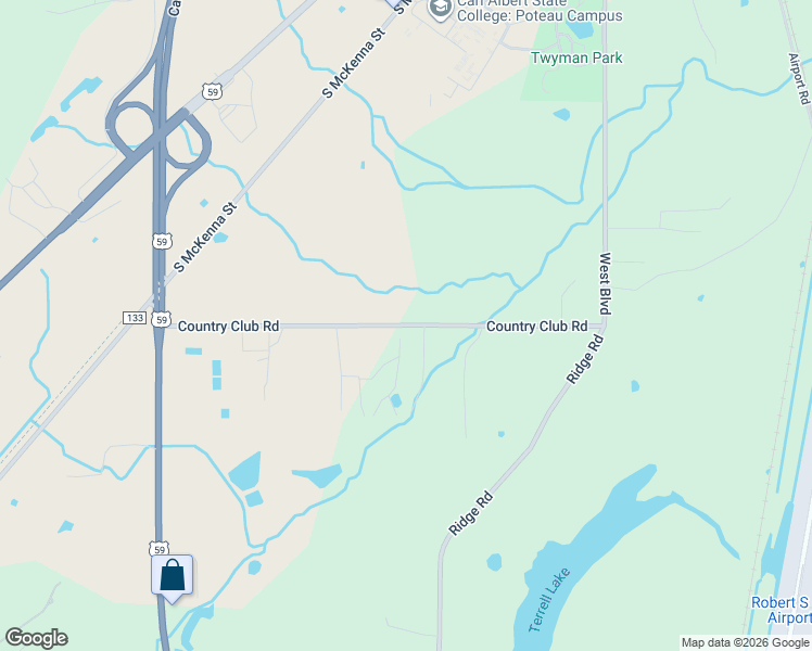 map of restaurants, bars, coffee shops, grocery stores, and more near Country Club Road in Poteau