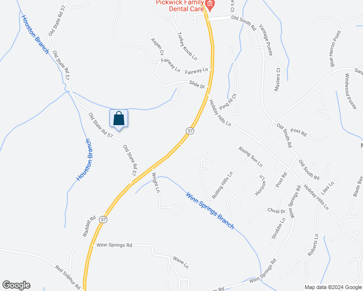 map of restaurants, bars, coffee shops, grocery stores, and more near 10080 Tennessee 57 in Counce
