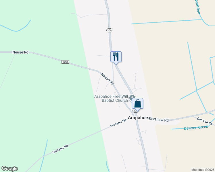 map of restaurants, bars, coffee shops, grocery stores, and more near 73 Tingen Trail in Grantsboro