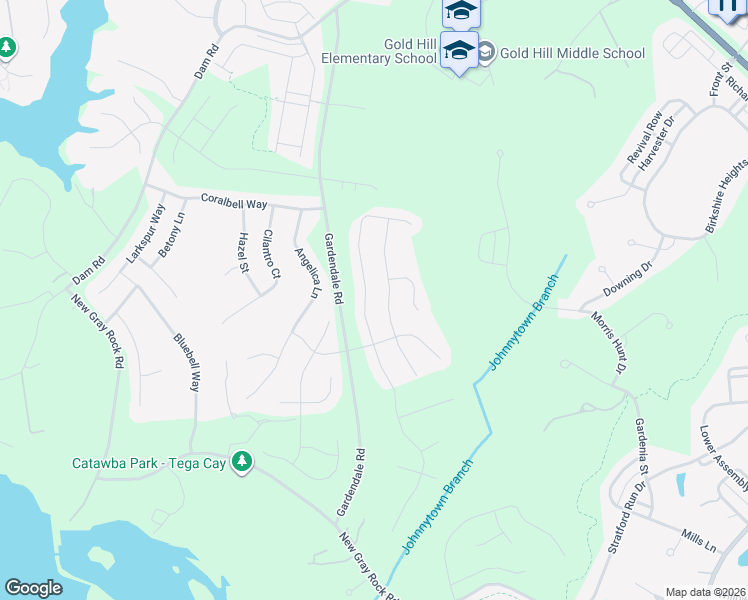 map of restaurants, bars, coffee shops, grocery stores, and more near 560 Rosemary Lane in Tega Cay