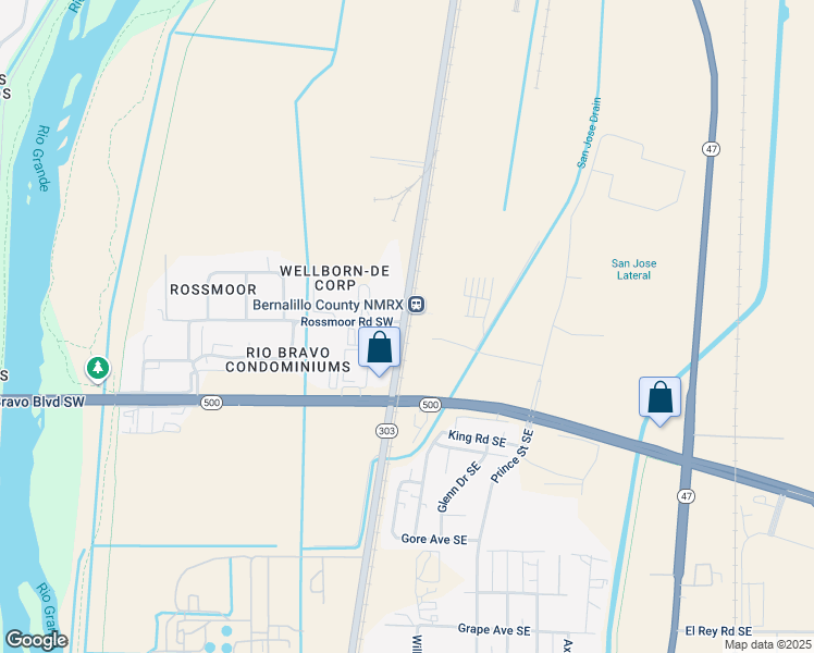map of restaurants, bars, coffee shops, grocery stores, and more near 3606 2nd Street Northwest in Albuquerque