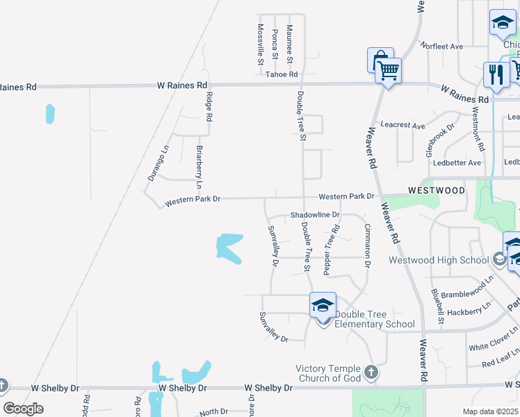 map of restaurants, bars, coffee shops, grocery stores, and more near 4365 Sunvalley Drive in Memphis