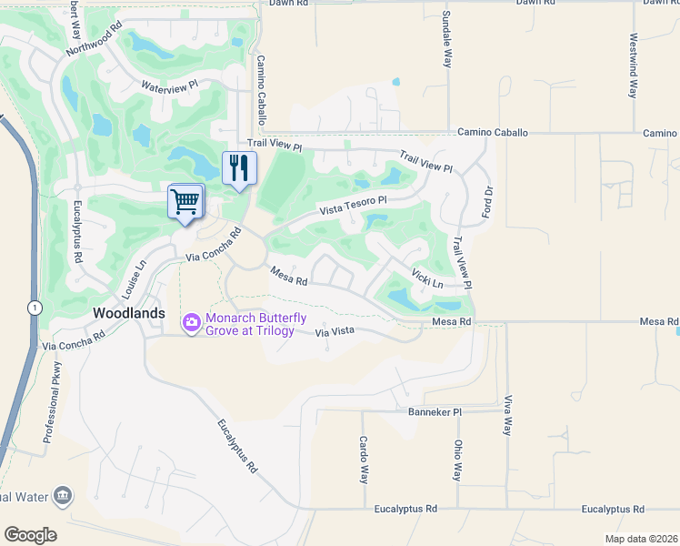 map of restaurants, bars, coffee shops, grocery stores, and more near 1147 Contessa Way in Nipomo