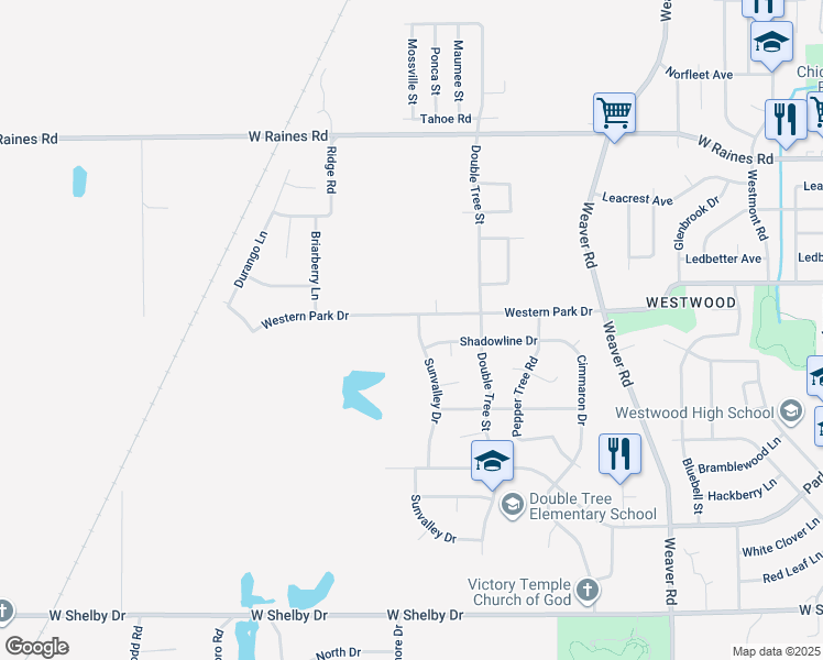 map of restaurants, bars, coffee shops, grocery stores, and more near 4365 Sunvalley Drive in Memphis