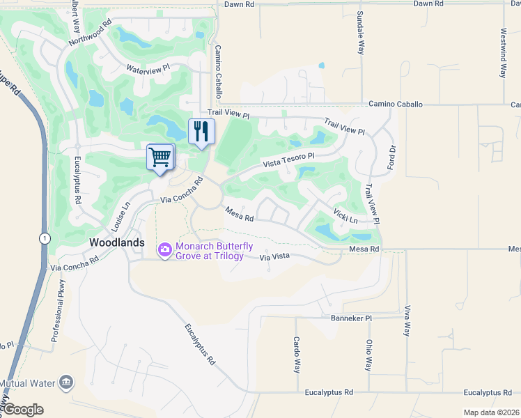 map of restaurants, bars, coffee shops, grocery stores, and more near 1147 Vaquero Way in Nipomo