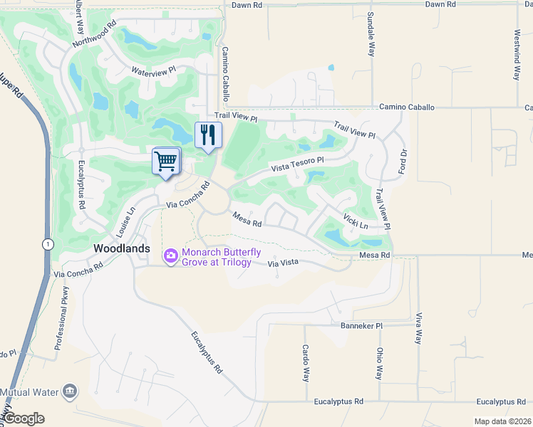 map of restaurants, bars, coffee shops, grocery stores, and more near 1147 Vaquero Way in Nipomo