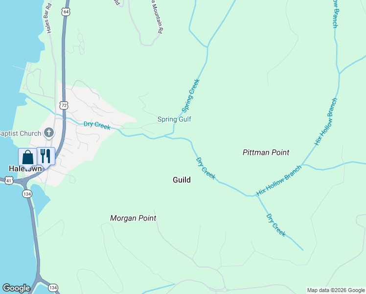 map of restaurants, bars, coffee shops, grocery stores, and more near in Guild